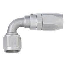 Fitting - Hose End - 3000 Series - 90 Degree - 4 AN Hose to 4 AN Female - Swivel - Aluminum - Clear Anodized - Each