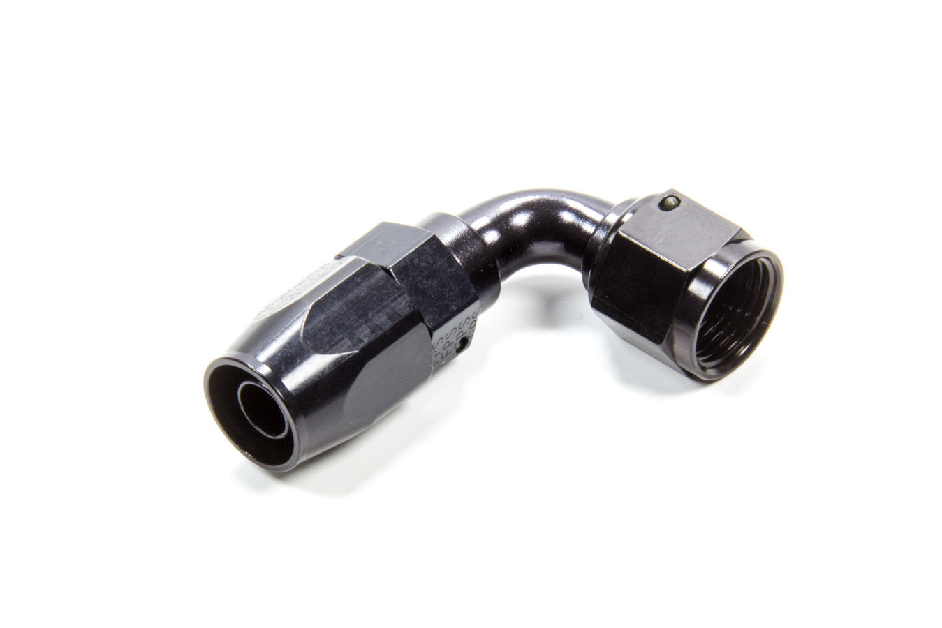 Fitting - Hose End - 3000 Series - 90 Degree - 8 AN Hose to 8 AN Female - Aluminum - Black Anodized - Each