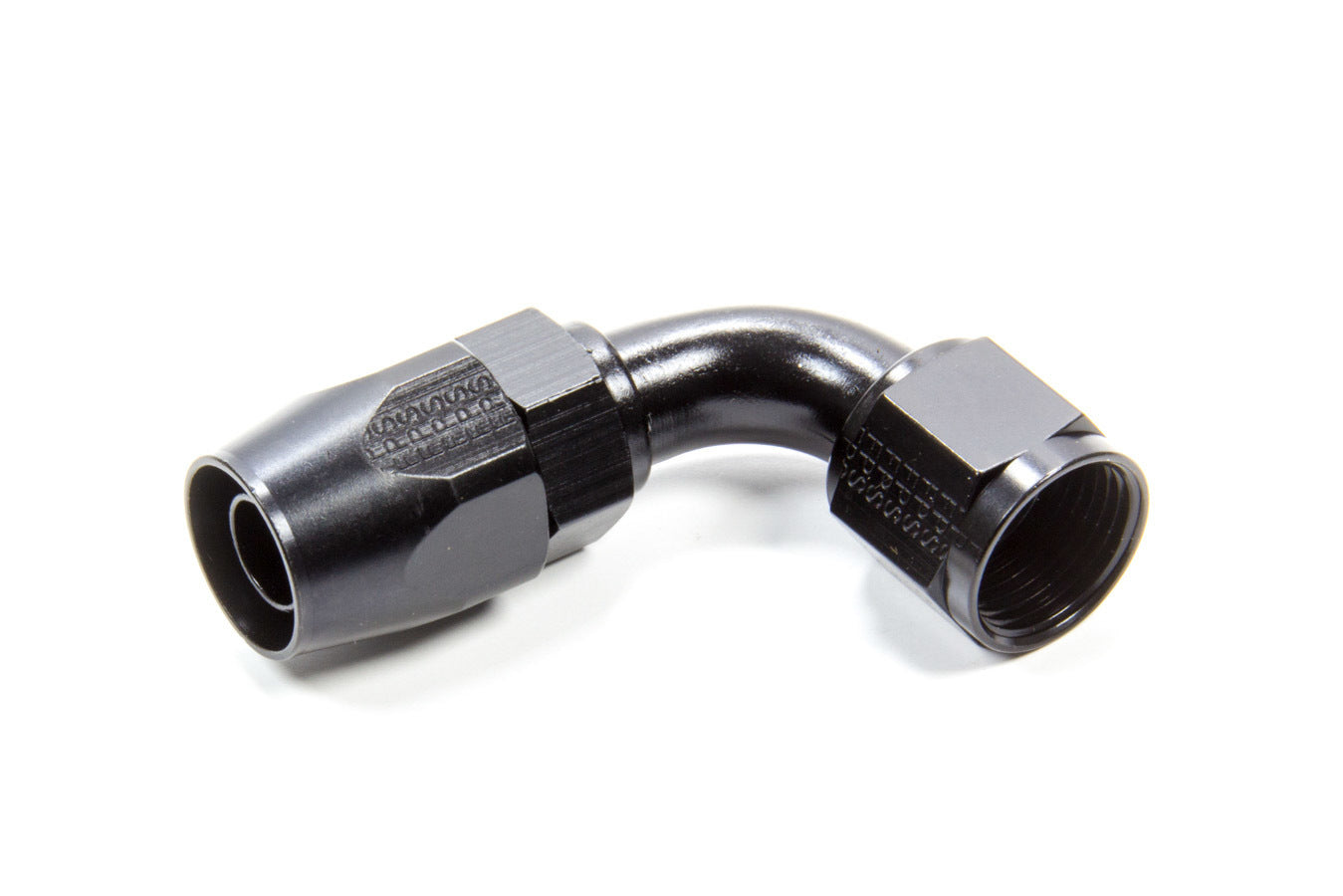 Fitting - Hose End - 3000 Series - 90 Degree - 10 AN Hose to 10 AN Female - Aluminum - Black Anodized - Each