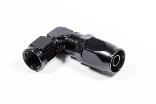Fitting - Hose End - 3000 Series - Low Profile - 90 Degree - 6 AN Hose to 6 AN Female - Swivel - Aluminum - Black Anodized - Each