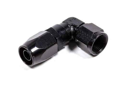 Fitting - Hose End - 3000 Series - Low Profile - 90 Degree - 8 AN Hose to 8 AN Female - Swivel - Aluminum - Black Anodized - Each