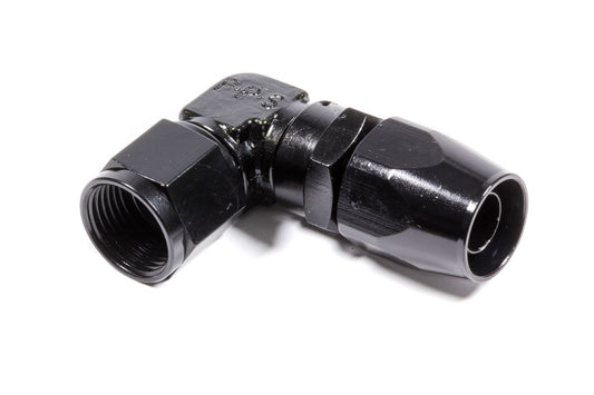 Fitting - Hose End - 3000 Series - Low Profile - 90 Degree - 10 AN Hose to 10 AN Female - Swivel - Aluminum - Black Anodized - Each