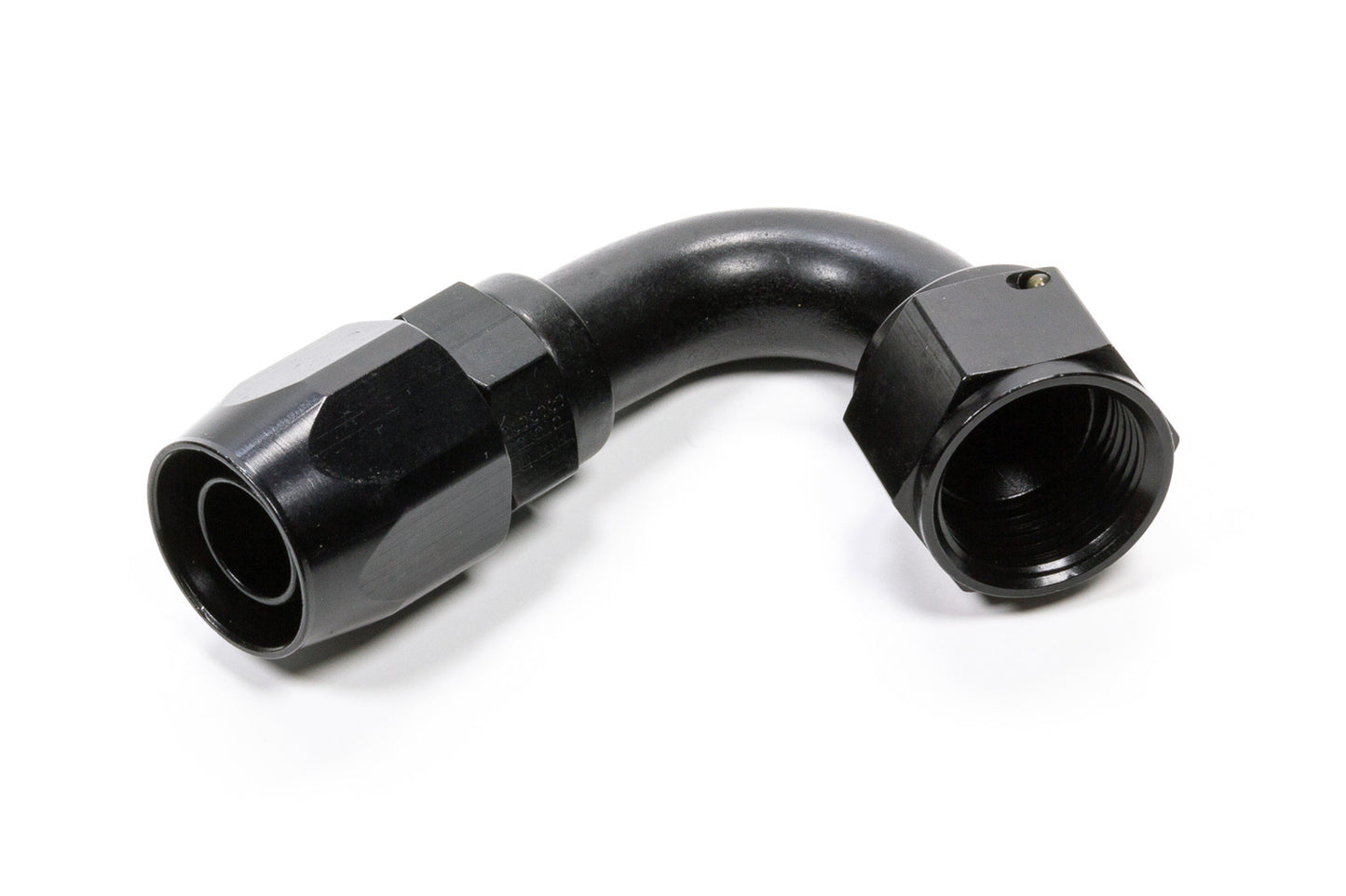 Fitting - Hose End - 3000 Series - Low Profile - 120 Degree - 10 AN Hose to 10 AN Female - Swivel - Aluminum - Black Anodized - Each