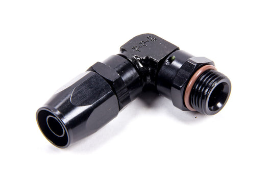 Fitting - Hose End - 3000 Series - 90 Degree - 8 AN Hose to 3/4-16 in Male O-Ring - Aluminum - Black Anodized - Each