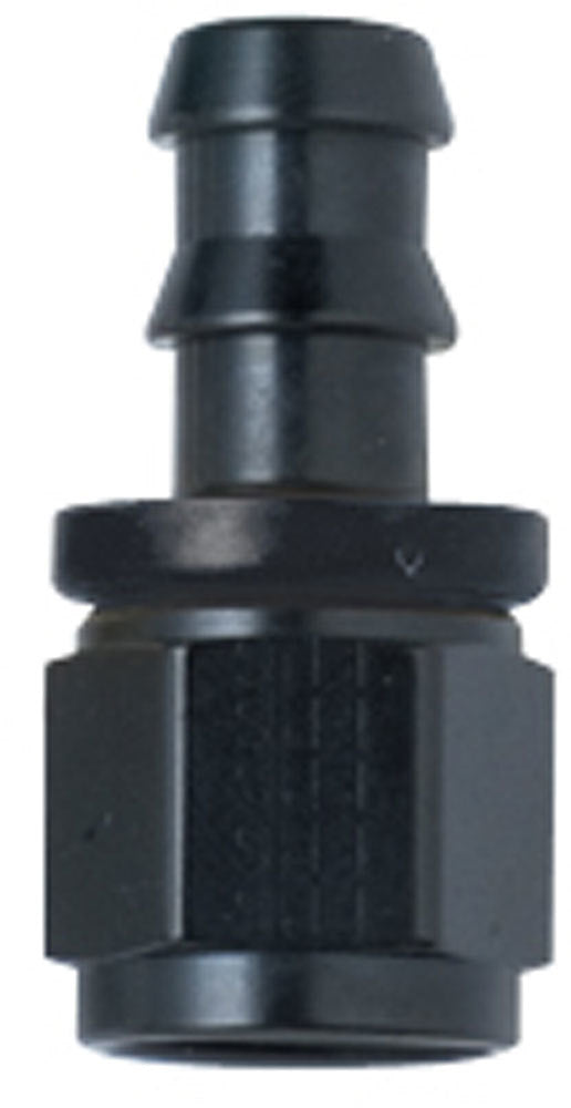 Fitting - Hose End - 8000 Series Push-Lite - Straight - 12 AN Hose Barb to 12 AN Female - Aluminum - Black Anodized - Each