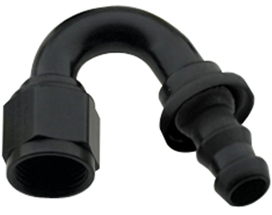 Fitting - Hose End - 8000 Series Push-Lite - 150 Degree - 16 AN Hose Barb to 16 AN Female - Aluminum - Black Anodized - Each