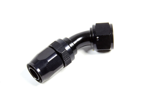 Fitting - Hose End - 2000 Series Pro-Flow - 45 Degree - 12 AN Hose to 10 AN Female - Aluminum - Black Anodized - Each