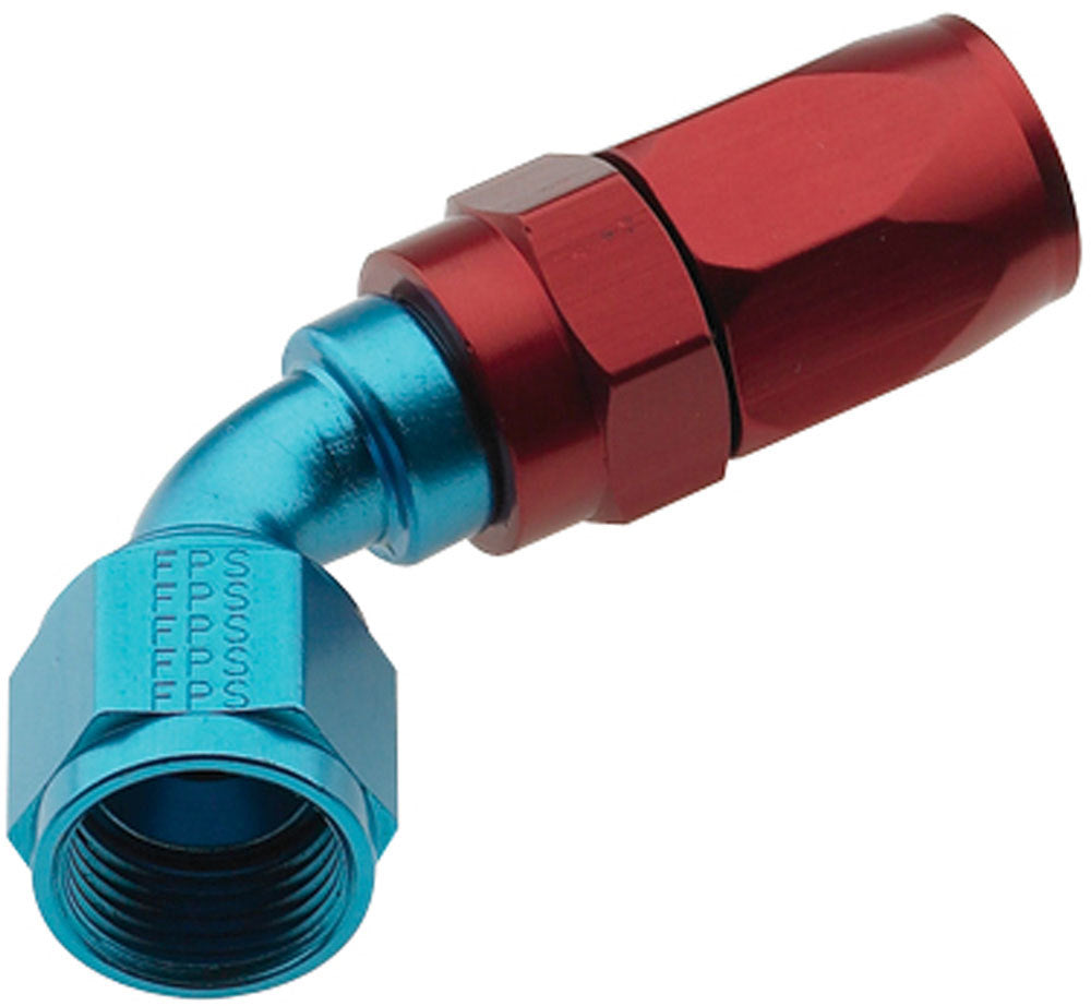 Fitting - Hose End - 2000 Series Pro-Flow - 60 Degree - 12 AN Hose to 12 AN Female - Swivel - Aluminum - Blue / Red Anodized - Each