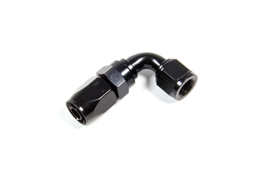 Fitting - Hose End - 2000 Series Pro-Flow - 90 Degree - 8 AN Hose to 6 AN Female - Aluminum - Black Anodized - Each