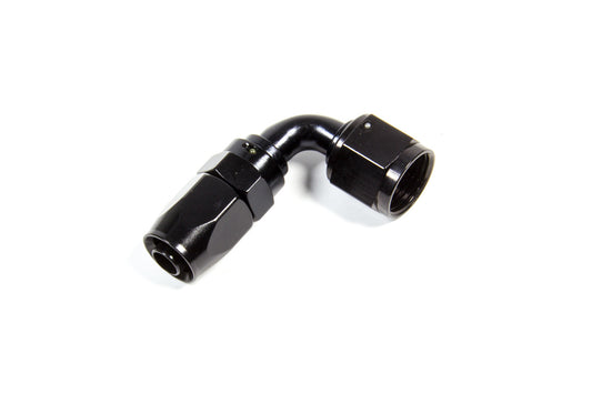 Fitting - Hose End - 2000 Series Pro-Flow - 90 Degree - 8 AN Hose to 10 AN Female - Aluminum - Black Anodized - Each