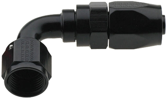 Fitting - Hose End - 2000 Series Pro-Flow - 90 Degree - 16 AN Hose to 16 AN Female - Swivel - Aluminum - Black Anodized - Each