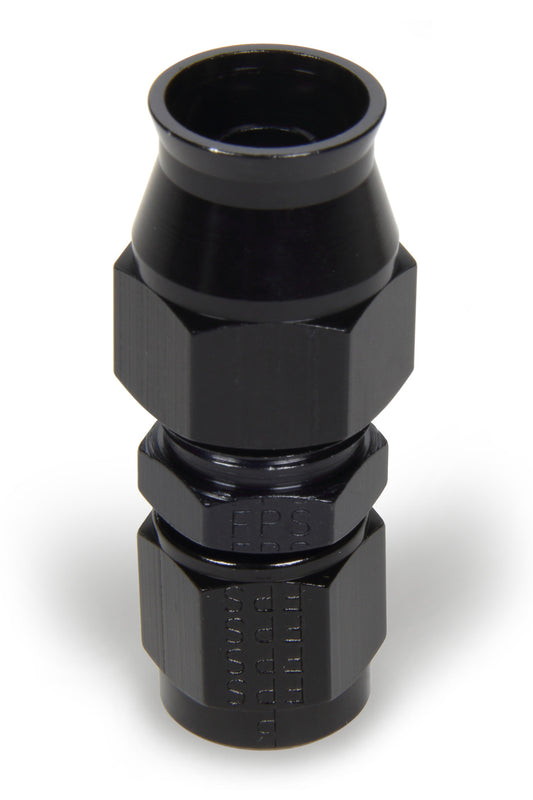 Fitting - Hose End - Race-Rite - PTFE Hose - Straight - 6 AN Hose Barb to 6 AN Female - Swivel - Aluminum - Black Anodized - Each