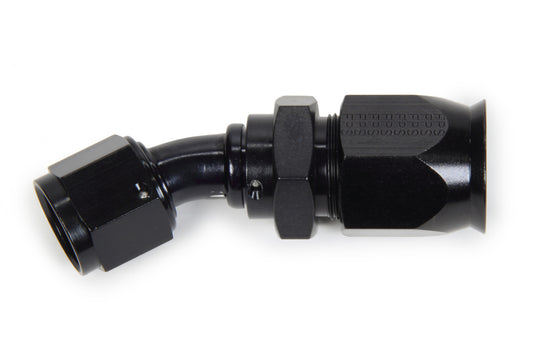 Fitting - Hose End - Race-Rite - PTFE Hose - 30 Degree - 12 AN Hose to 12 AN Female - Swivel - Aluminum - Black Anodized - Each