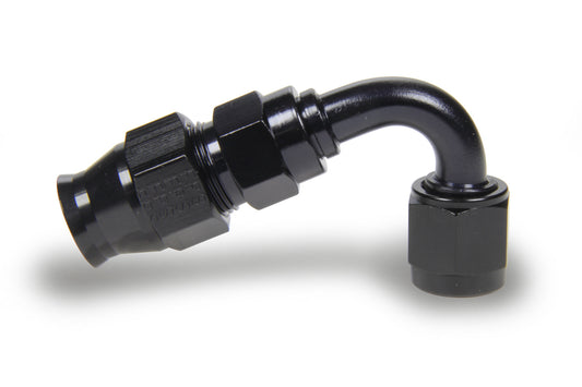 Fitting - Hose End - Race-Rite - PTFE Hose - 120 Degree - 6 AN Hose to 6 AN Female - Swivel - Aluminum - Black Anodized - Each