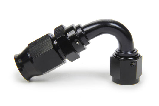 Fitting - Hose End - Race-Rite - PTFE Hose - 120 Degree - 10 AN Hose to 10 AN Female - Swivel - Aluminum - Black Anodized - Each