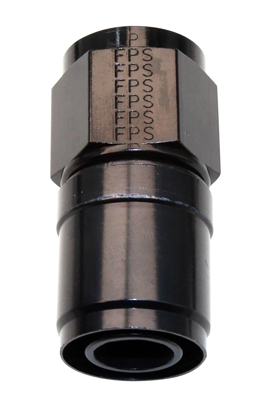 Fitting - Hose End - Crimp-On - Straight - 12 AN Hose Crimp to 12 AN Female - Aluminum - Black Anodized - Each