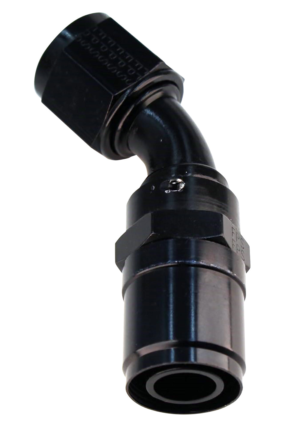 Fitting - Hose End - Crimp-On - 60 Degree - 16 AN Hose Crimp to 16 AN Female - Aluminum - Black Anodized - Each