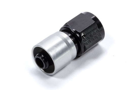 Fitting - Hose End - Sport-Crimp - Straight - 8 AN Hose Barb to 8 AN Female - Swivel - Black / Clear Anodized - Each
