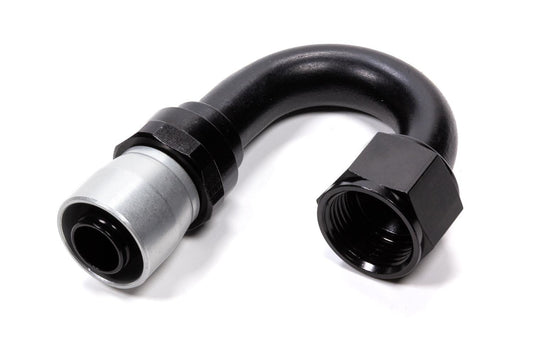 Fitting - Hose End - Sport-Crimp - 180 Degree - 16 AN Hose to 16 AN Female - Aluminum - Black / Silver Anodized - Each