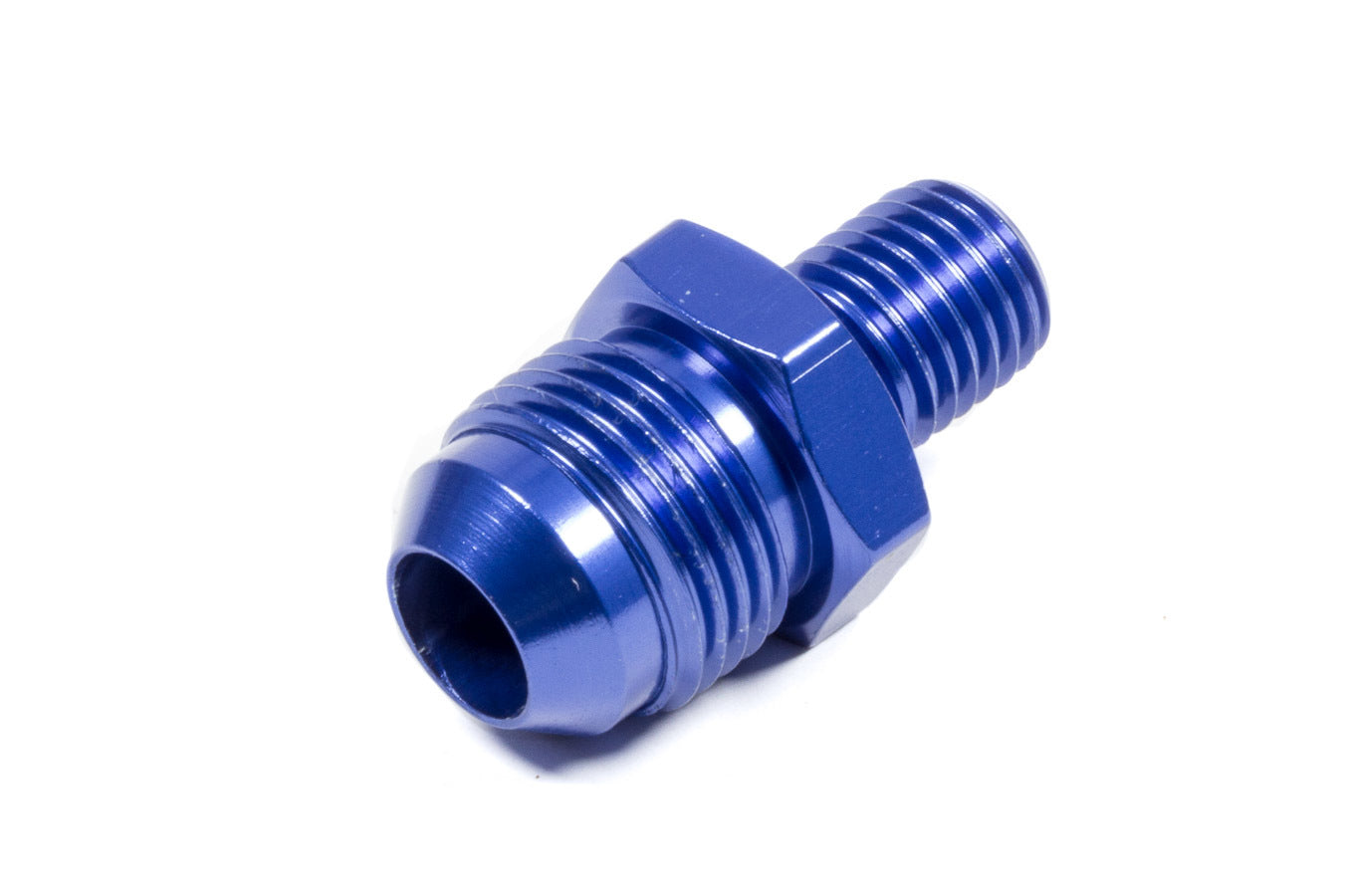 Fitting - Adapter - Straight - 8 AN Male to 12 mm x 1.50 Male - Aluminum - Blue Anodized - Each