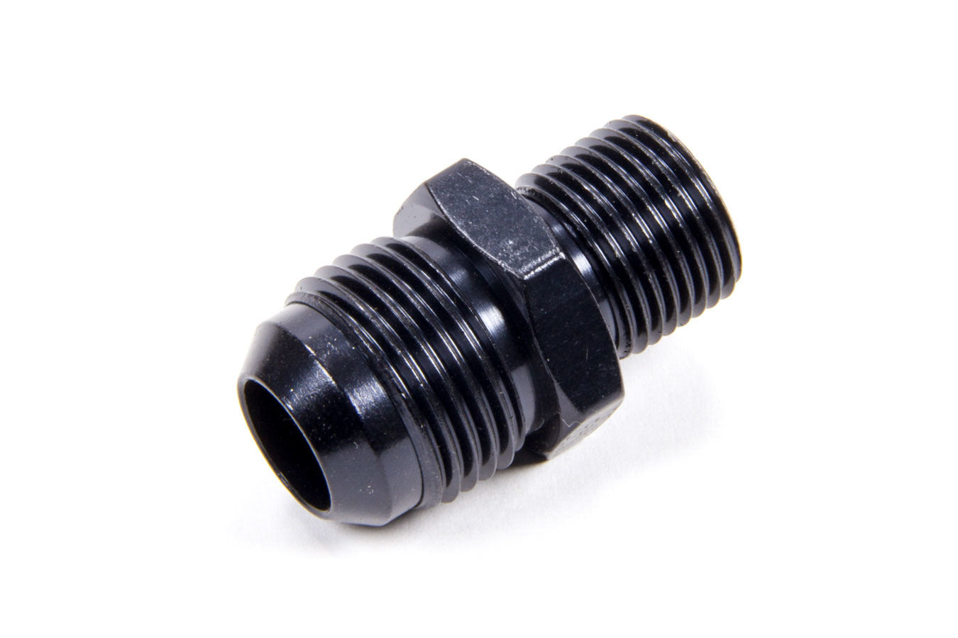 Fitting - Adapter - Straight - 10 AN Male to 18 mm x 1.50 Male - Aluminum - Black Anodized - Each