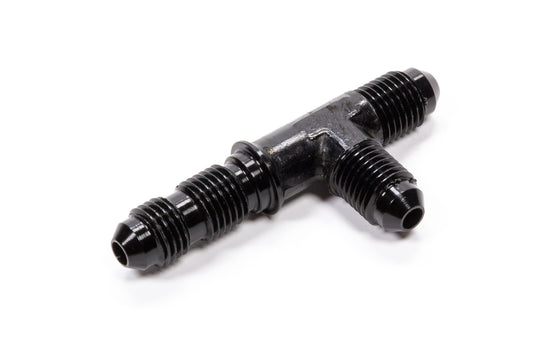 Fitting - Bulkhead Tee - 4 AN Male x 4 AN Male x 4 AN Male Bulkhead - Aluminum - Black Anodized - Each