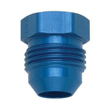 Fitting - Plug - 6 AN - Hex Head - Aluminum - Blue Anodized - Each