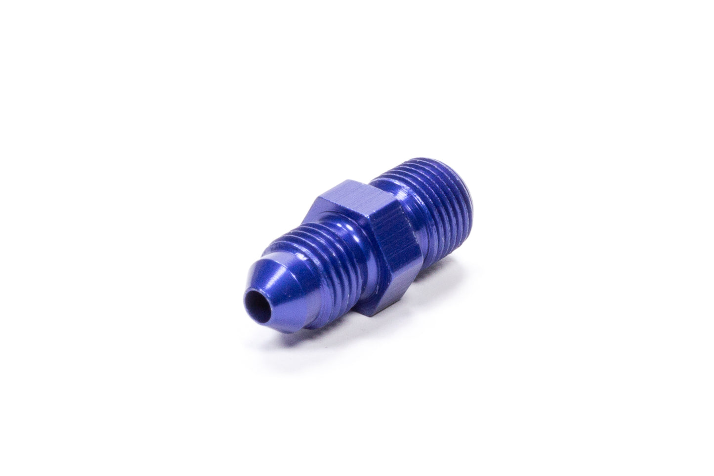 Fitting - Adapter - Straight - 3 AN Male to 1/8 in NPT Male - Aluminum - Blue Anodized - Each