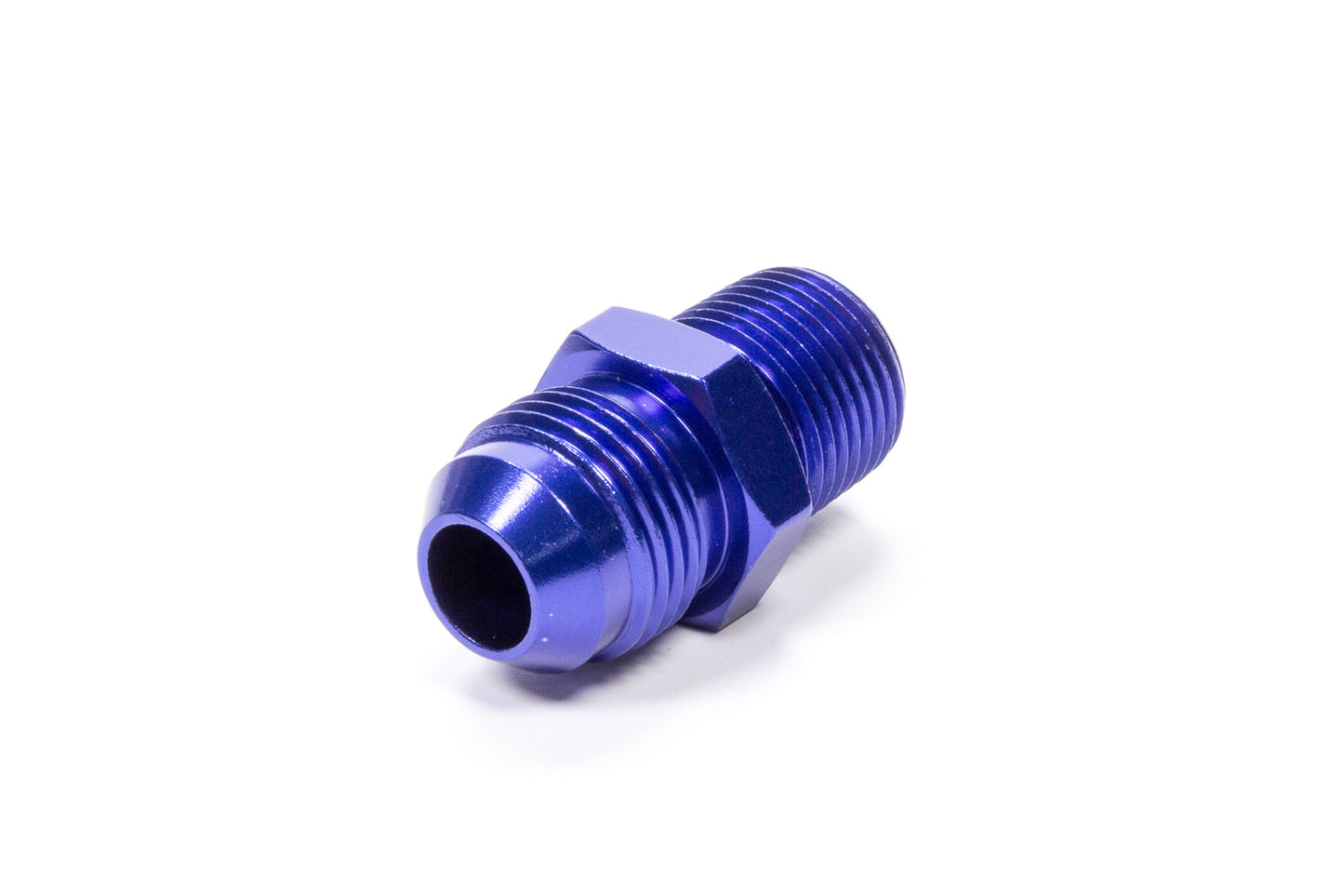 Fitting - Adapter - Straight - 6 AN Male to 1/4 in NPT Male - Aluminum - Blue Anodized - Each