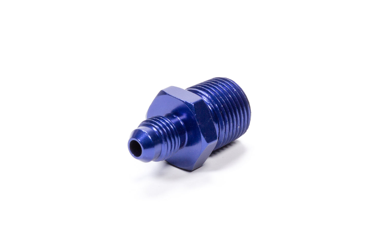 Fitting - Adapter - Straight - 4 AN Male to 3/8 in NPT Male - Aluminum - Blue Anodized - Each