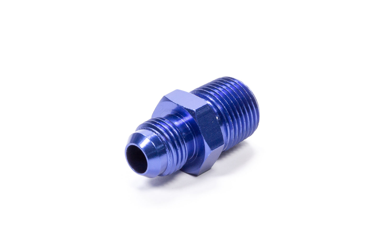 Fitting - Adapter - Straight - 6 AN Male to 3/8 in NPT Male - Aluminum - Blue Anodized - Each
