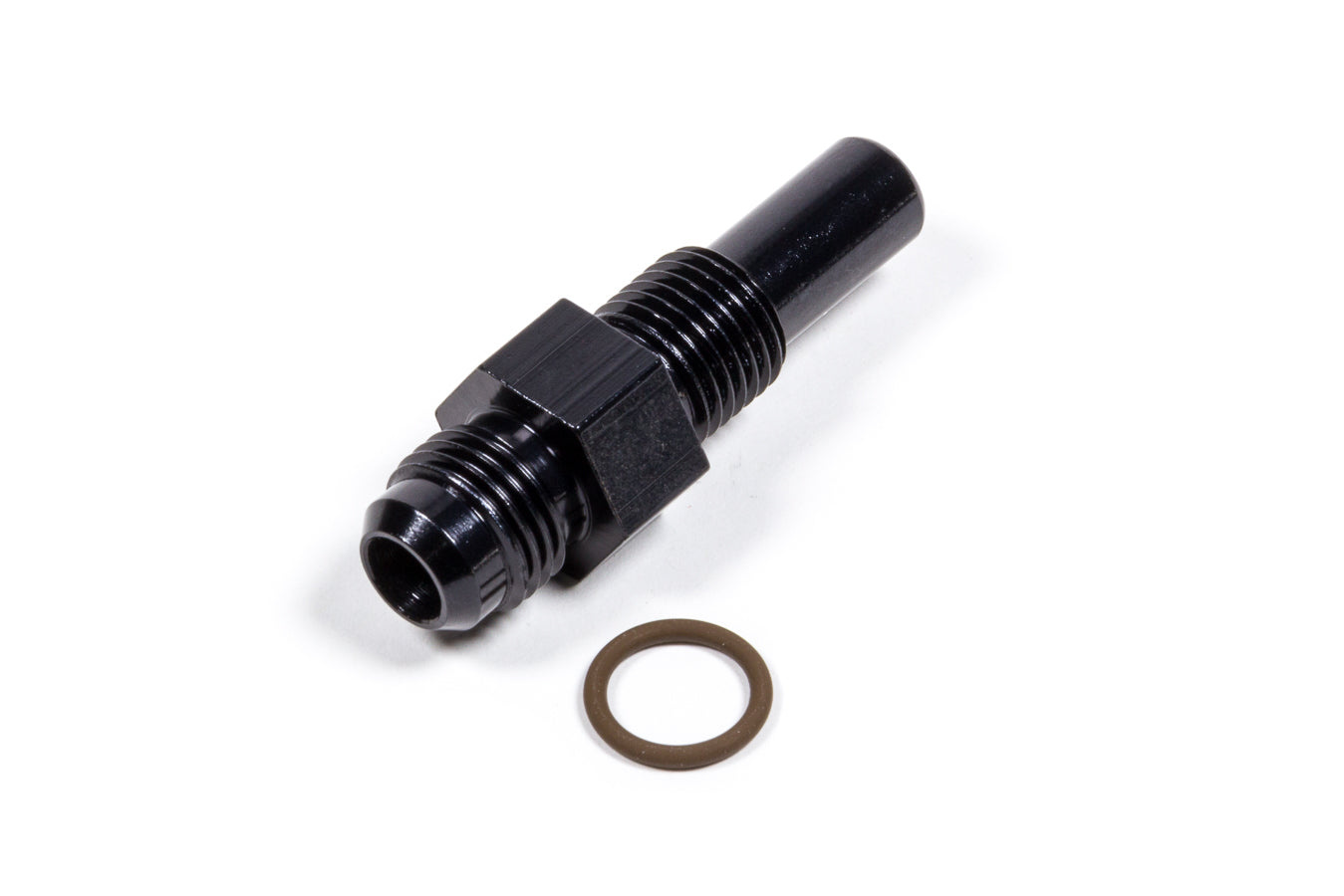 Fitting - Adapter - Straight - 6 AN Male to 1/4 in NPS Male - Aluminum - Black Anodized - GM 4L80E - Each