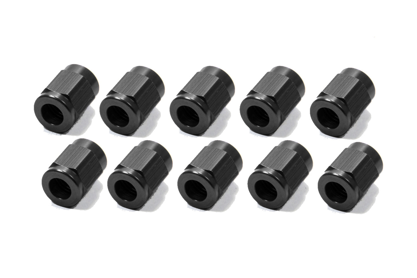 Fitting - Tube Nut - 3 AN - 3/16 in Tube - Aluminum - Black Anodized - Set of 10