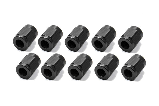 Fitting - Tube Nut - 3 AN - 3/16 in Tube - Aluminum - Black Anodized - Set of 10