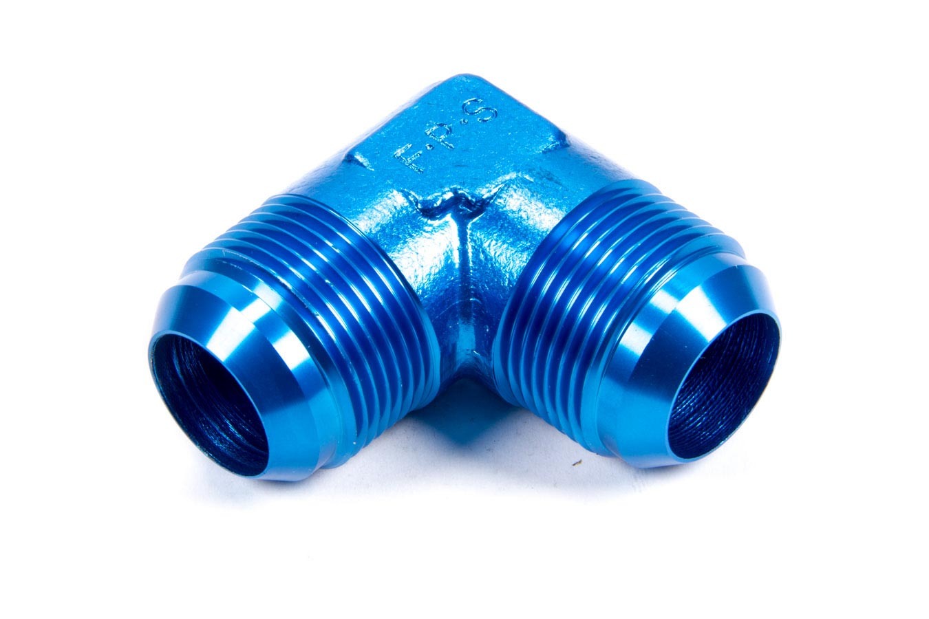 Fitting - Adapter - 90 Degree - 16 AN Male to 16 AN Male - Aluminum - Blue Anodized - Each