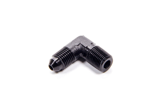 Fitting - Adapter - 90 Degree - 3 AN Male to 1/8 in NPT Male - Aluminum - Black Anodized - Each