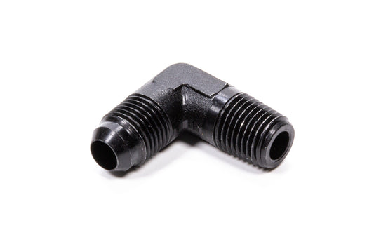 Fitting - Adapter - 90 Degree - 6 AN Male to 1/4 in NPT Male - Aluminum - Black Anodized - Each