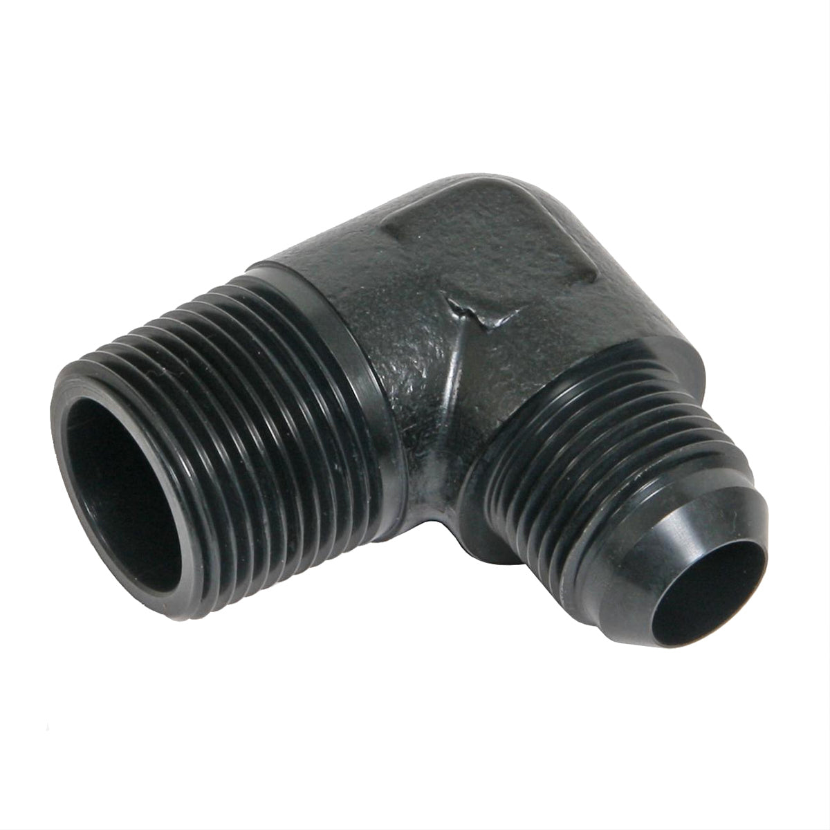 Fitting - Adapter - 90 Degree - 12 AN Male to 1 in NPT Male - Aluminum - Black Anodized - Each
