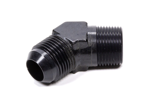 Fitting - Adapter - 45 Degree - 10 AN Male to 1/2 in NPT Male - Aluminum - Black Anodized - Each
