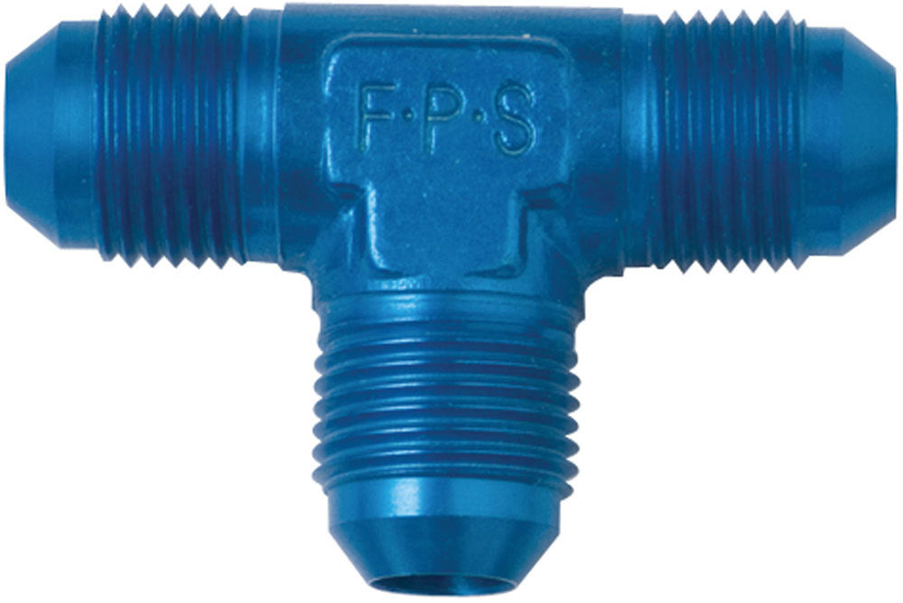 Fitting - Adapter Tee - 12 AN Male x 12 AN Male x 12 AN Male - Aluminum - Blue Anodized - Each