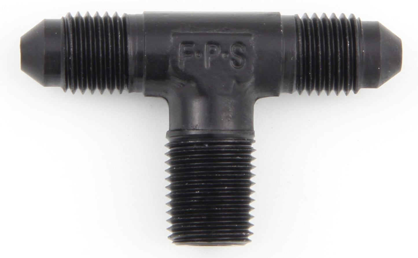Fitting - Adapter Tee - 3 AN Male x 3 AN Male x 1/8 in NPT Male - Aluminum - Black Anodized - Each