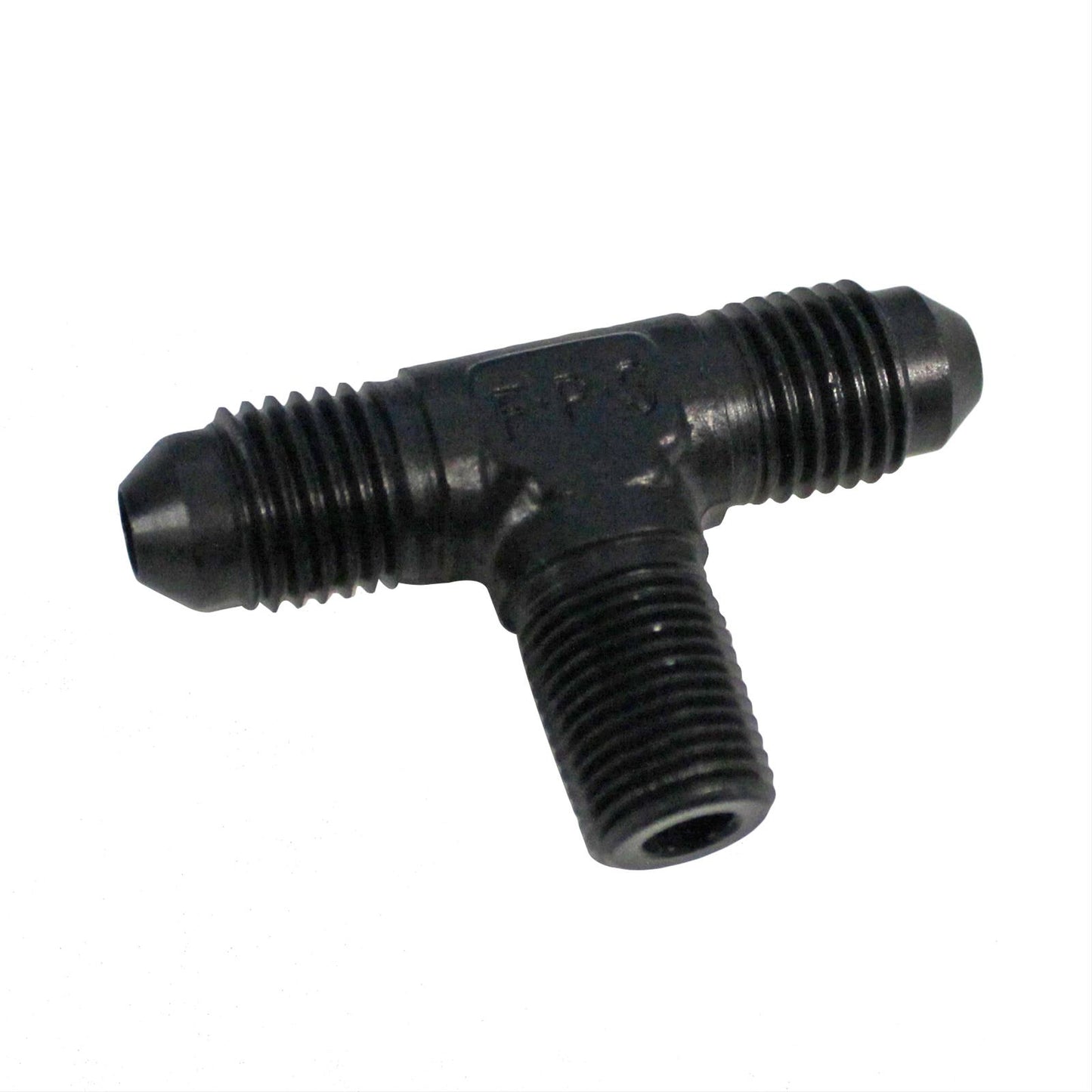 Fitting - Adapter Tee - 4 AN Male x 4 AN Male x 1/8 in NPT Male - Aluminum - Black Anodized - Each