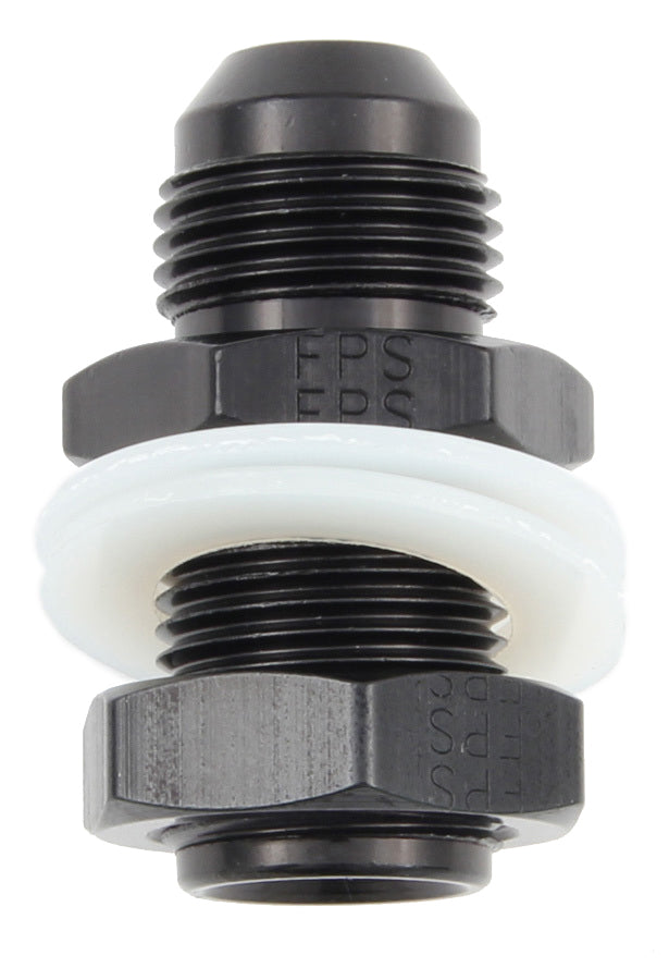 Fitting - Bulkhead - Straight - 6 AN Male to 6 AN Male Bulkhead - Aluminum - Black Anodized - Each