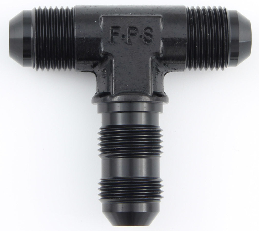 Fitting - Bulkhead Tee - 10 AN Male x 10 AN Male x 10 AN Male Bulkhead - Aluminum - Black Anodized - Each