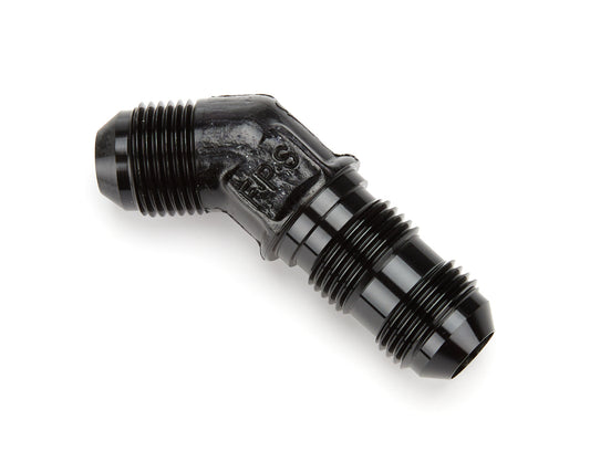 Fitting - Adapter - 45 Degree - 8 AN Male to 8 AN Male - Aluminum - Black Anodized - Each