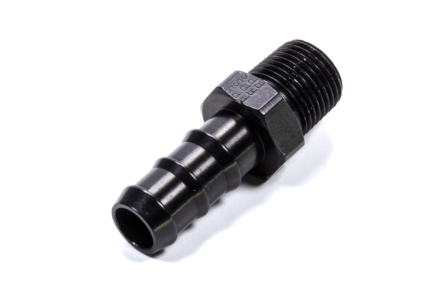 Fitting - Adapter - Straight - 1/2 in NPT Male to 5/8 in Hose Barb - Aluminum - Black Anodized - Each