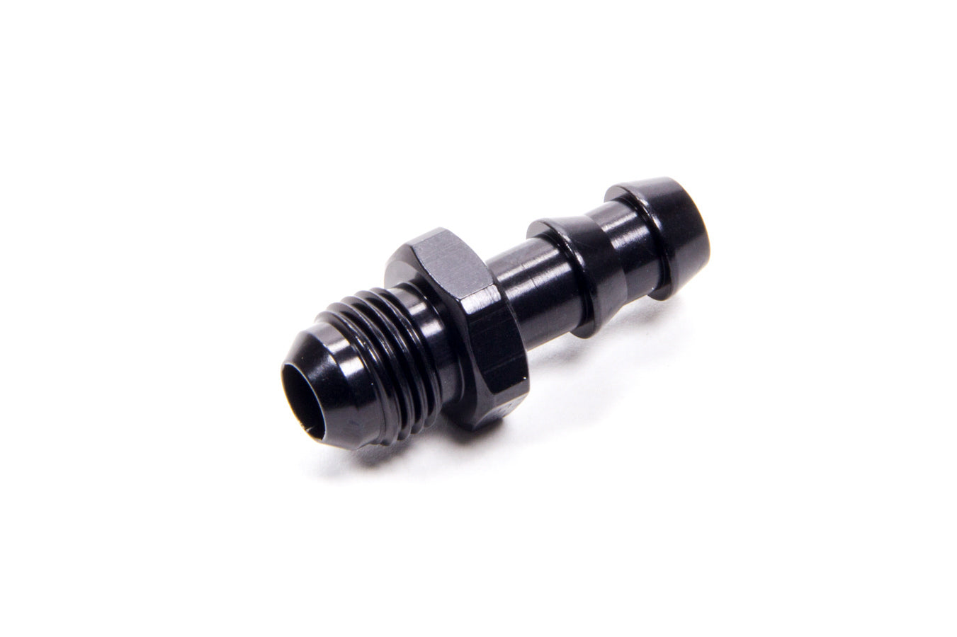 Fitting - Adapter - Straight - 6 AN Male to 3/8 in Hose Barb - Aluminum - Black Anodized - Each