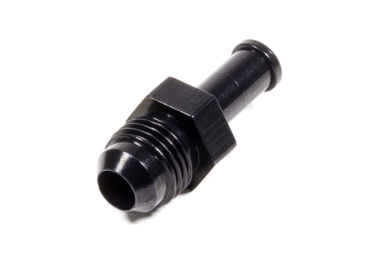 Fitting - Adapter - Straight - 6 AN Male to 5/16 in Hose Barb - Aluminum - Black Anodized - Each