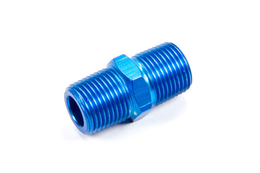 Fitting - Adapter - Straight - 3/8 in NPT Male to 3/8 in NPT Male - Aluminum - Blue Anodized - Each