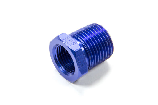 Fitting - Bushing - 3/8 in NPT Female to 1/2 in NPT Male - Aluminum - Blue Anodized - Each